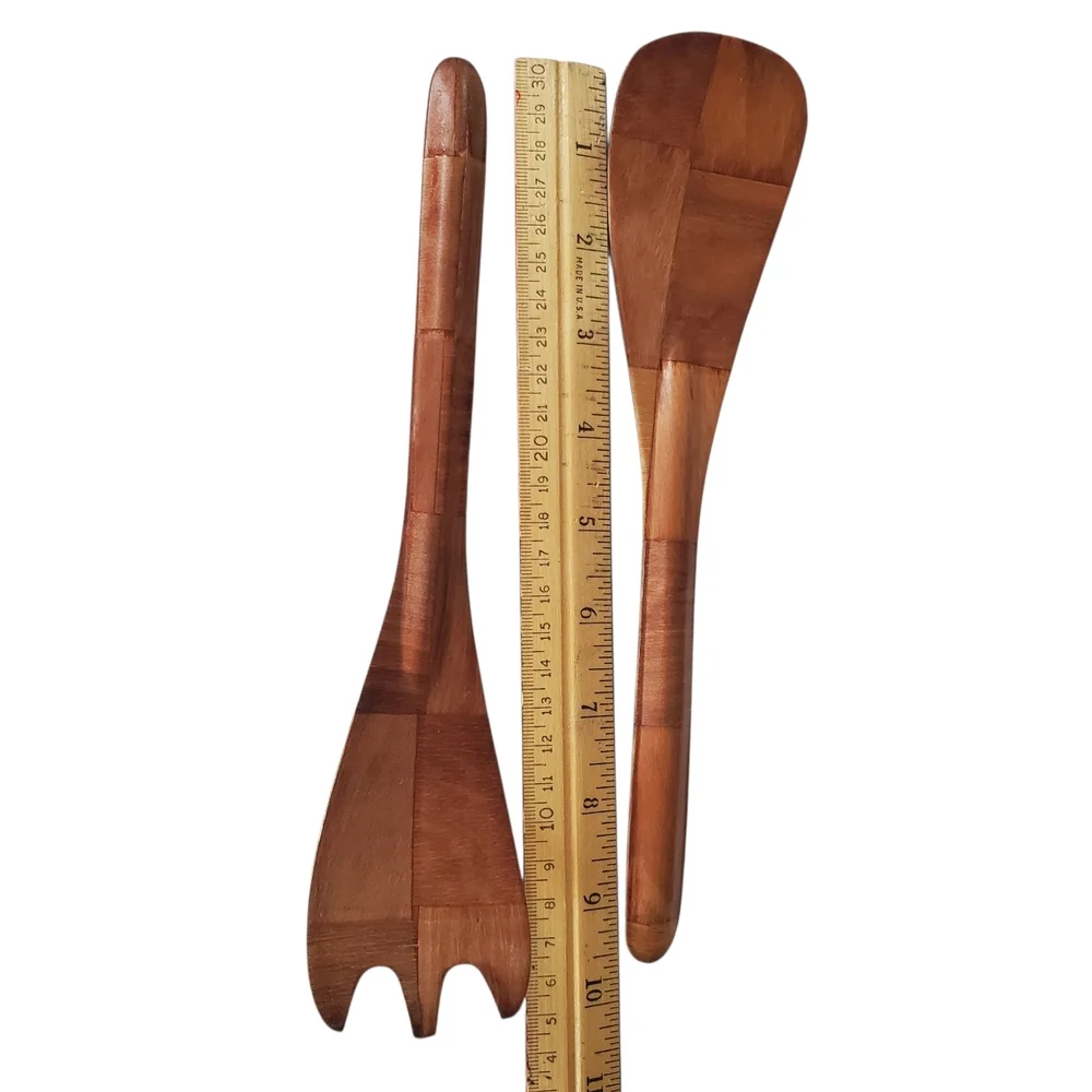 Alegacy Woven Wood Salad Fork & Spoon Server Set (10